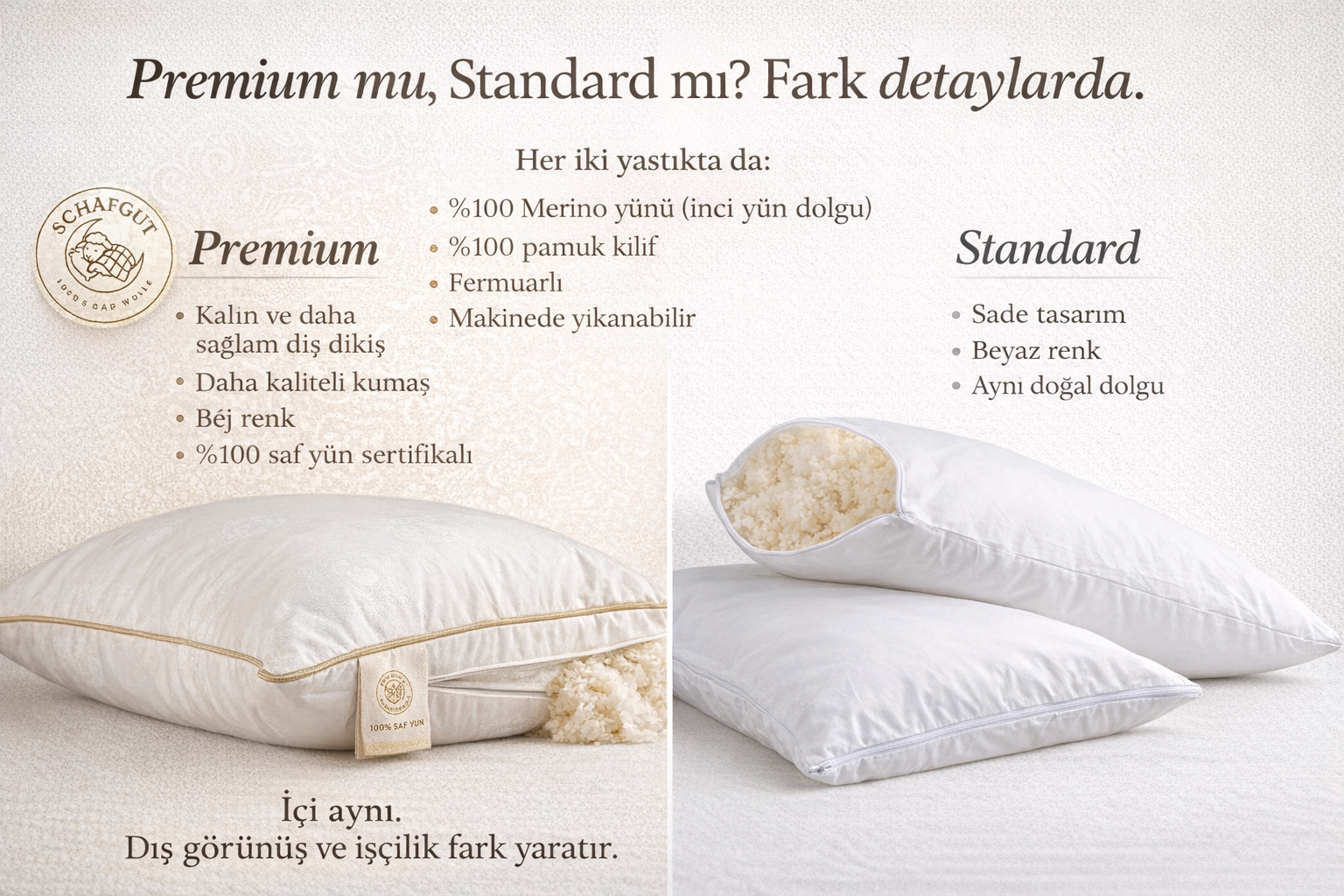 Premium Merino-Wollkissen